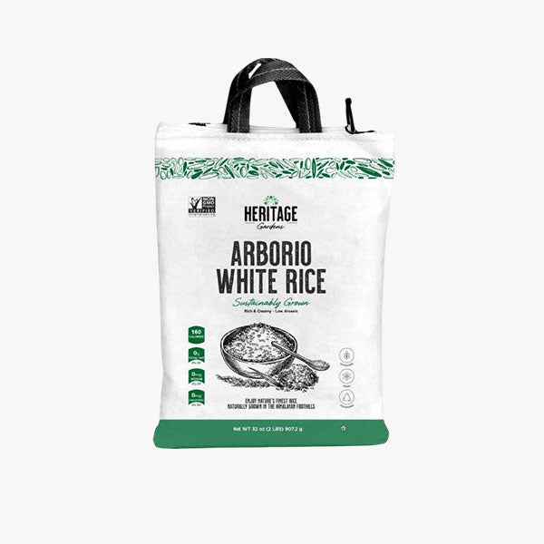 Heritage Gardens Non-GMO Arborio White Rice 2lb bag