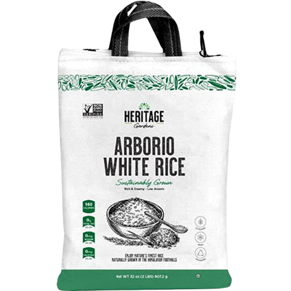 Heritage Gardens Non-GMO Arborio White Rice 2lb bag