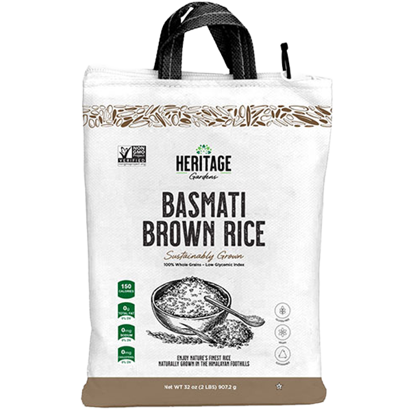 Heritage Gardens Non-GMO Basmati Brown Rice 2lb bag
