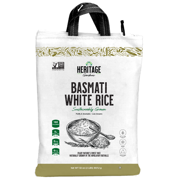 Heritage Gardens Non-GMO Basmati White Rice 2lb bag