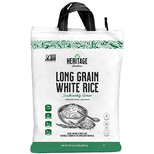Heritage Gardens Non-GMO Long Grain White Rice 25lb bag