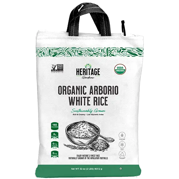 Heritage Gardens Organic Arborio White Rice 2lb bag