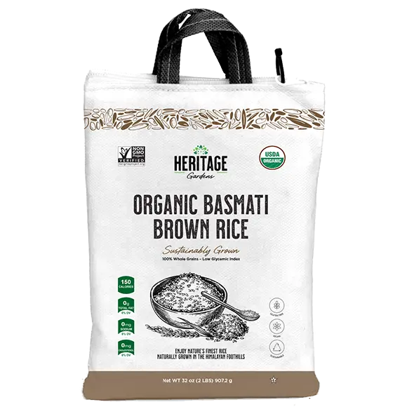 Heritage Gardens Organic Basmati Brown Rice 2lb bag