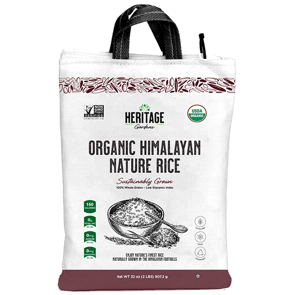 Heritage Gardens Organic Himalayan Nature Rice bag