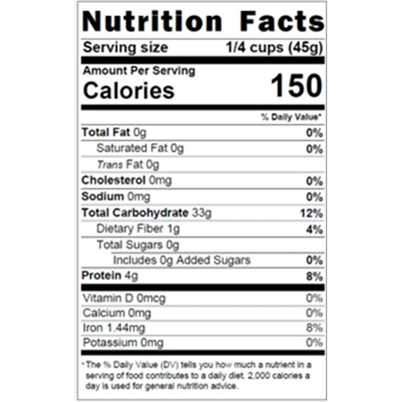 Heritage Gardens Organic Himalayan Nature Rice nutrition facts