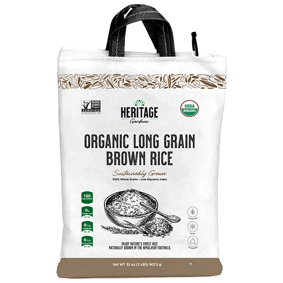 Heritage Gardens Organic Long Grain Brown Rice 5lb bag