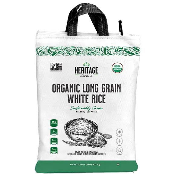Heritage Gardens Organic Long Grain White Rice 2lb bag